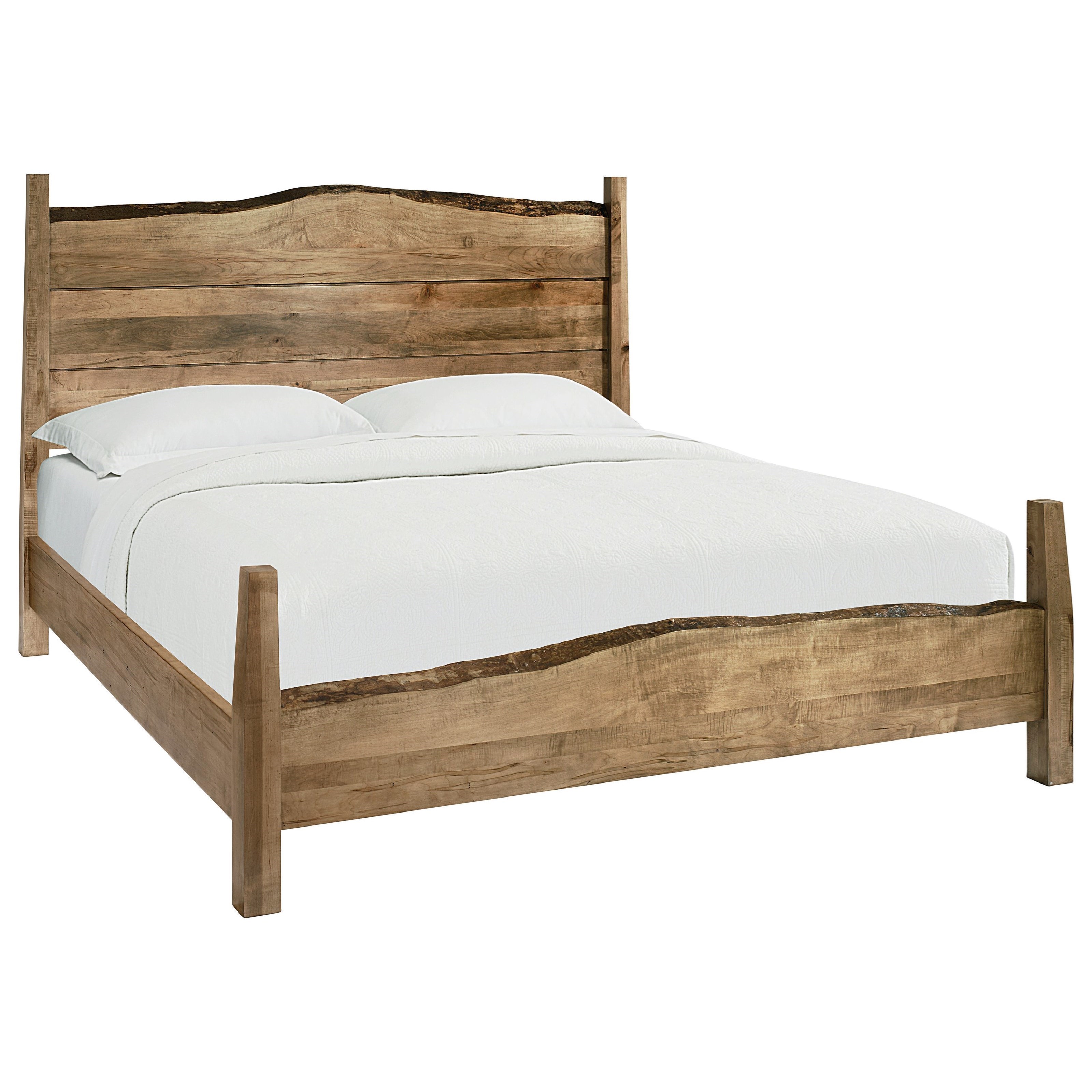Bassett Bench Made Maple King Panel Bed with Live Edge Bassett of